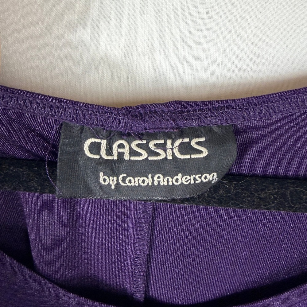Carol Anderson Slinky Acetate Maxi Dress Sz Medium Sleeveless Artsy‎ Purple USA - Picture 6 of 9